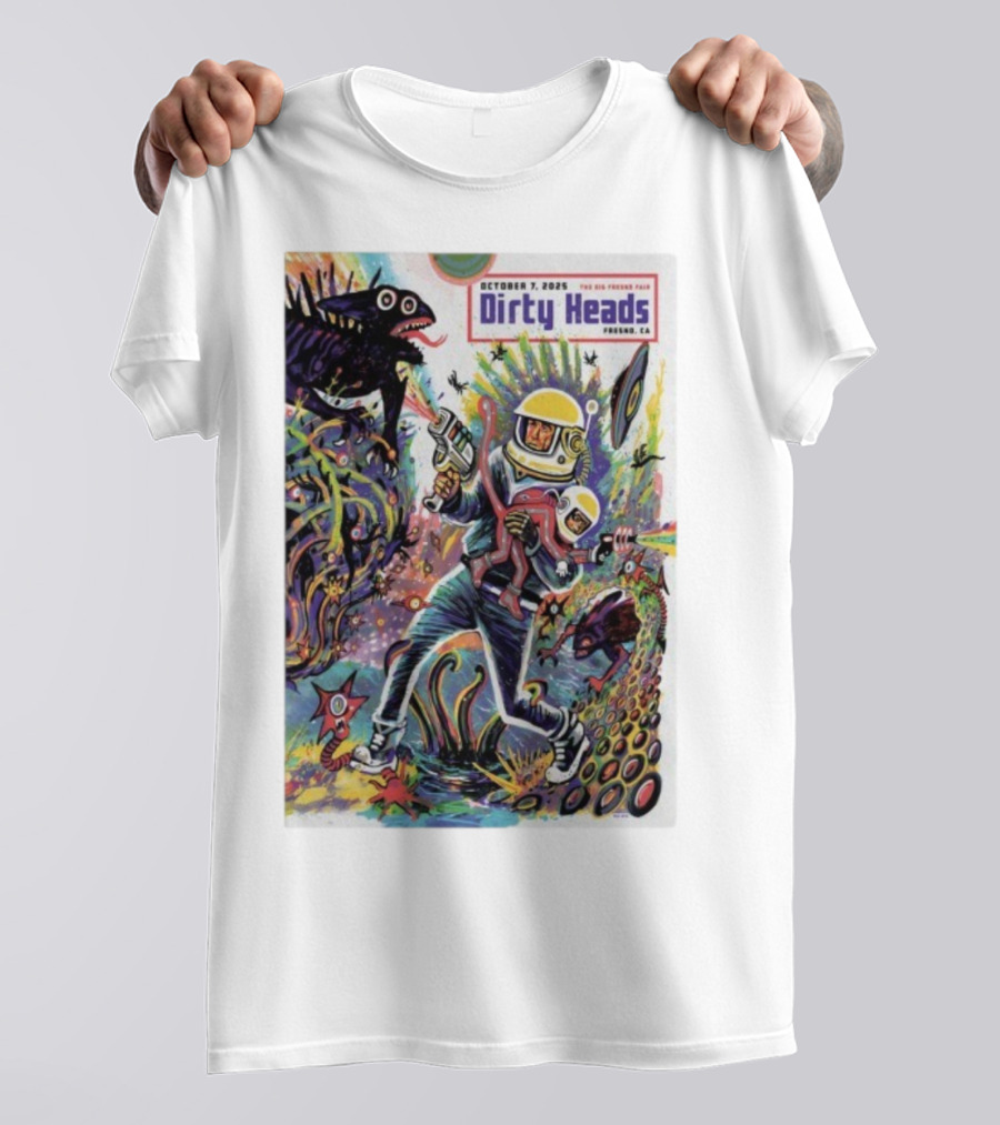 Dirty Heads October 7 2025 The Big Fresno Fair CA Retro Sci-Fi Adventure Alien Theme T-Shirt