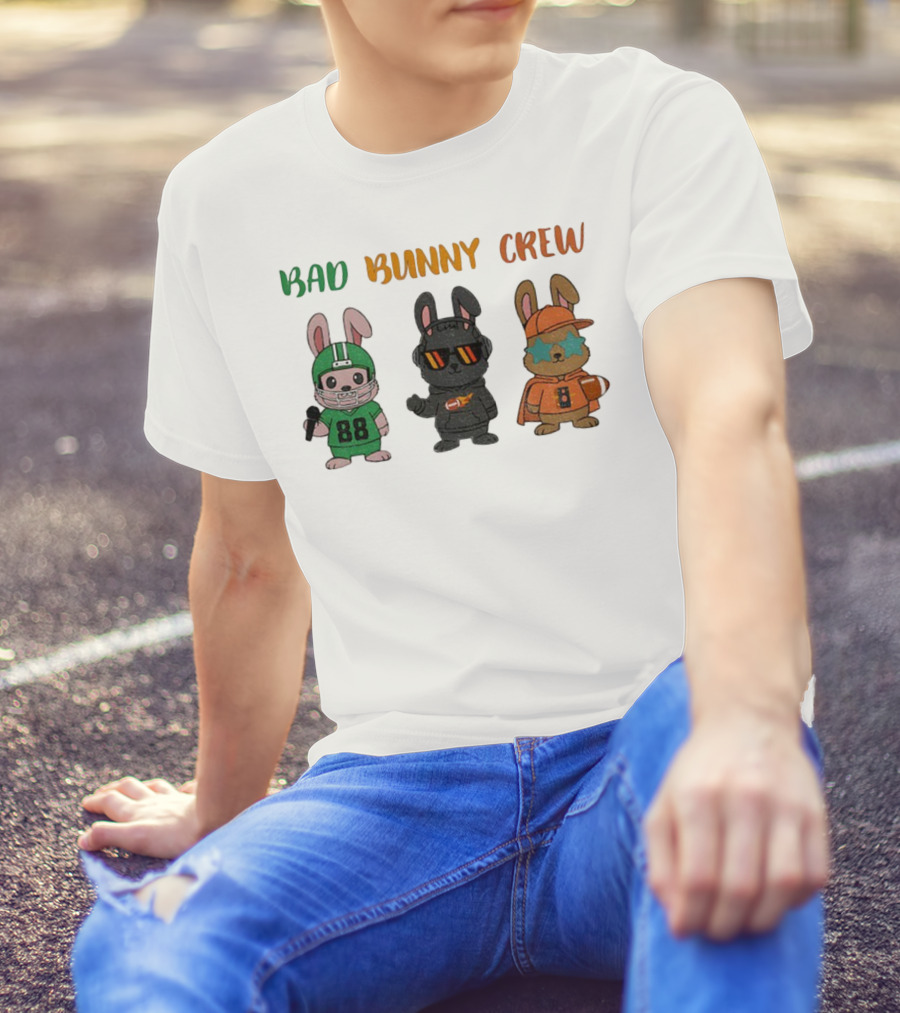 Bad Bunny Crew Football Game Day Naughty Theme T-Shirt