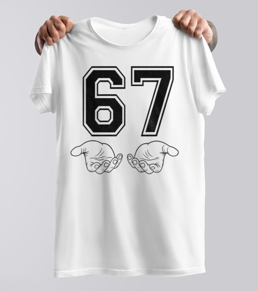 Six Seven 6 7 Meme Funny Hands 67 T-Shirt