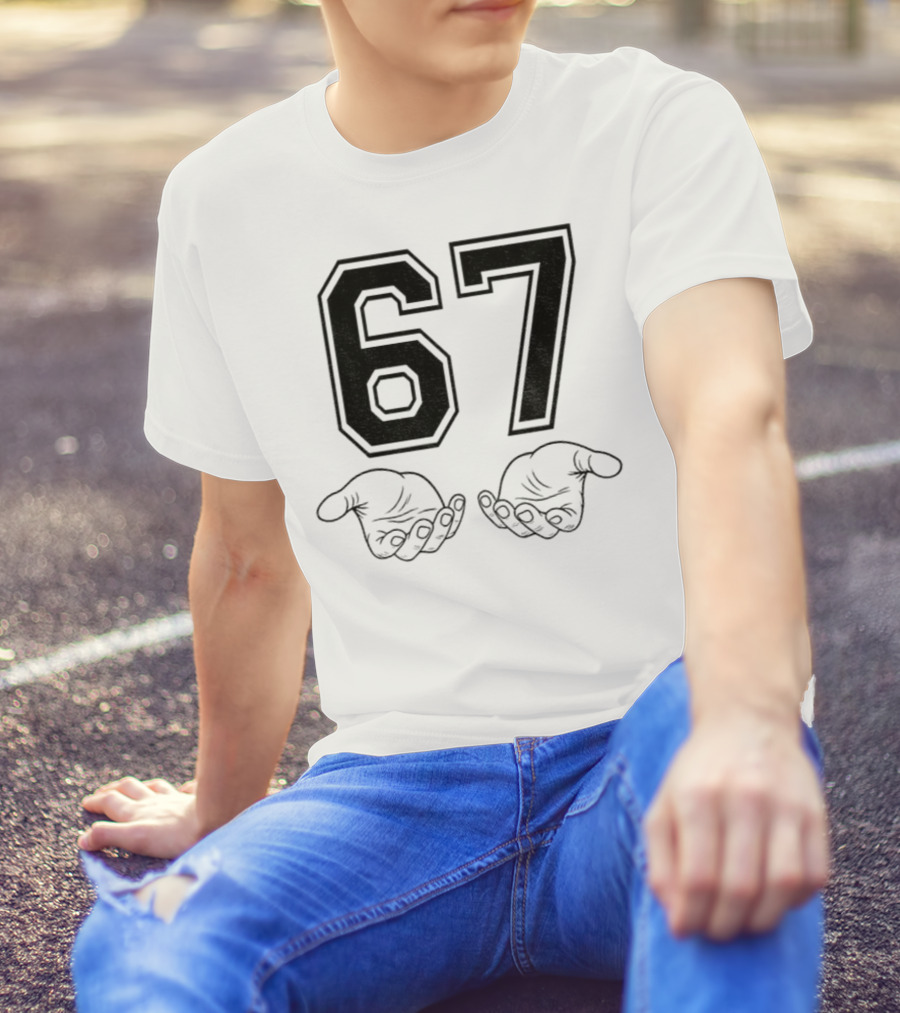 Six Seven 6 7 Meme Funny Hands 67 T-Shirt