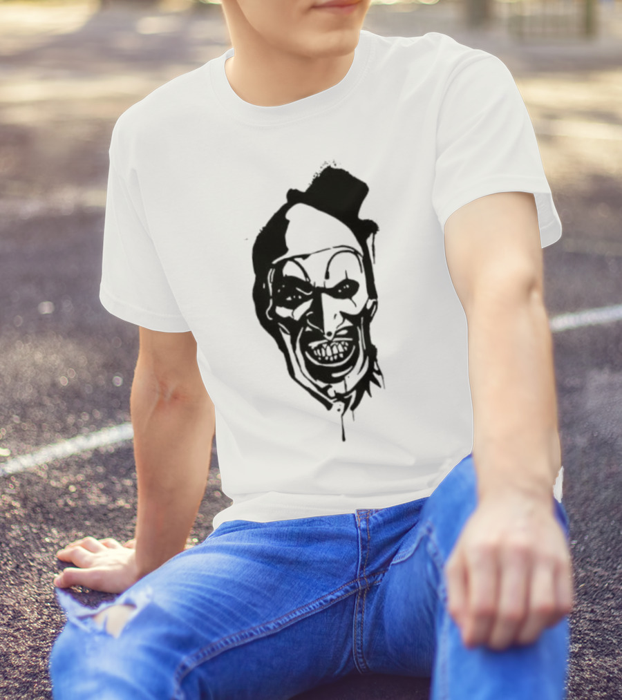 Art The Clown Terrifier Horror Character Face Illustration T-Shirt