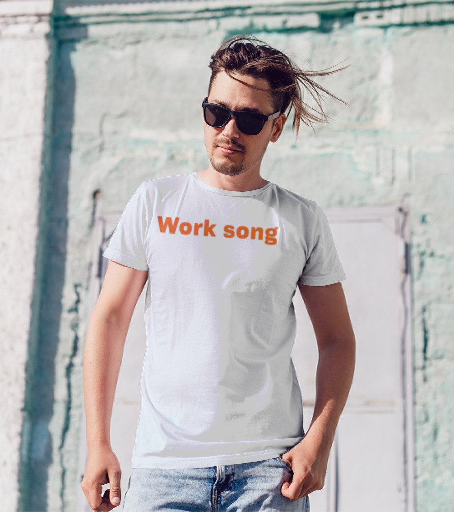 Lecks Work Song Retro Orange Text T-Shirt