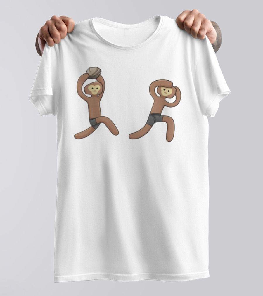 Monke's First Kill Vintage Caveman Meme Humor T-Shirt