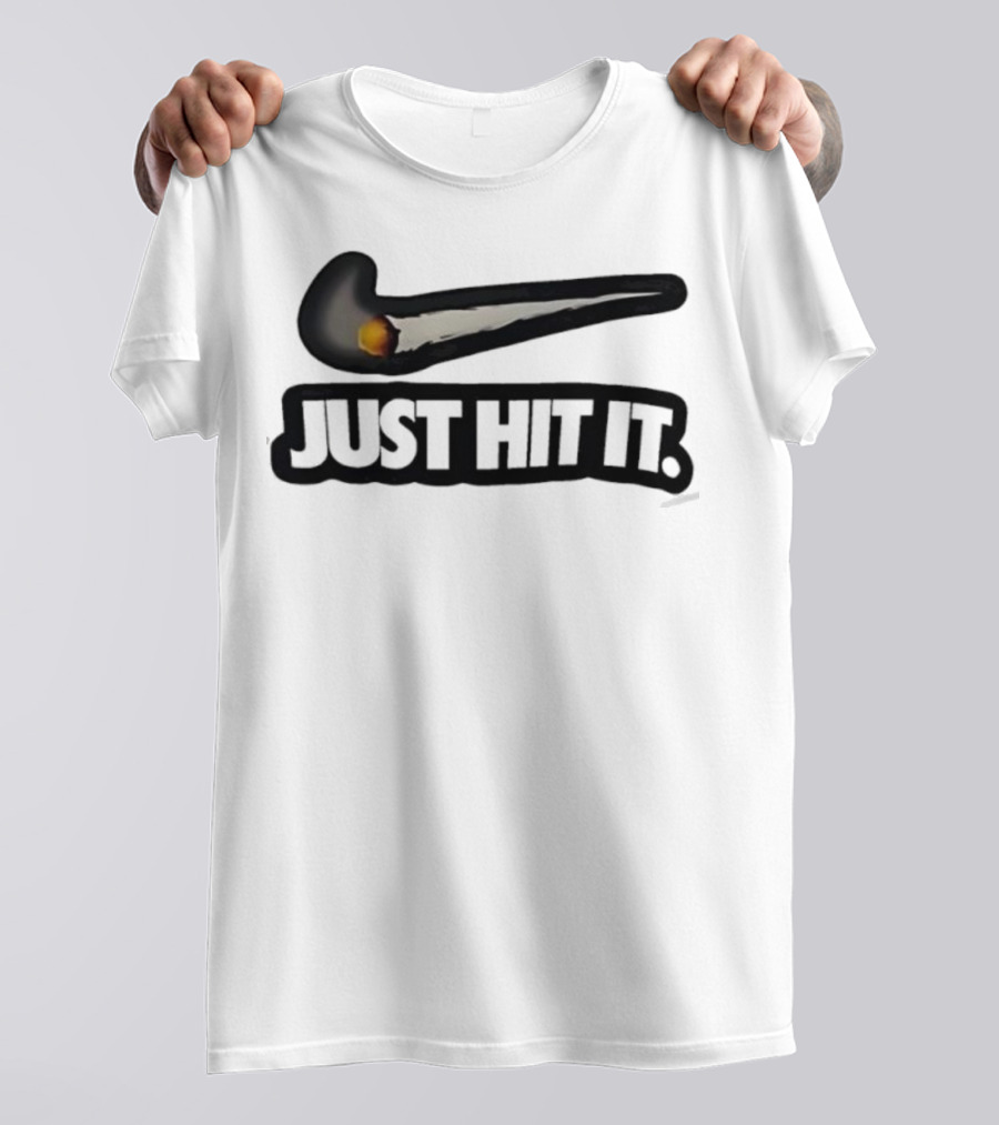 Silhouette Cameo Nike Swoosh Parody Just Hit It Design T-Shirt