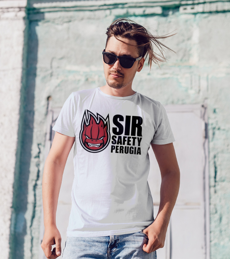 Sir Safety Perugia Volleyball Team Iconic Red Mascot T-Shirt