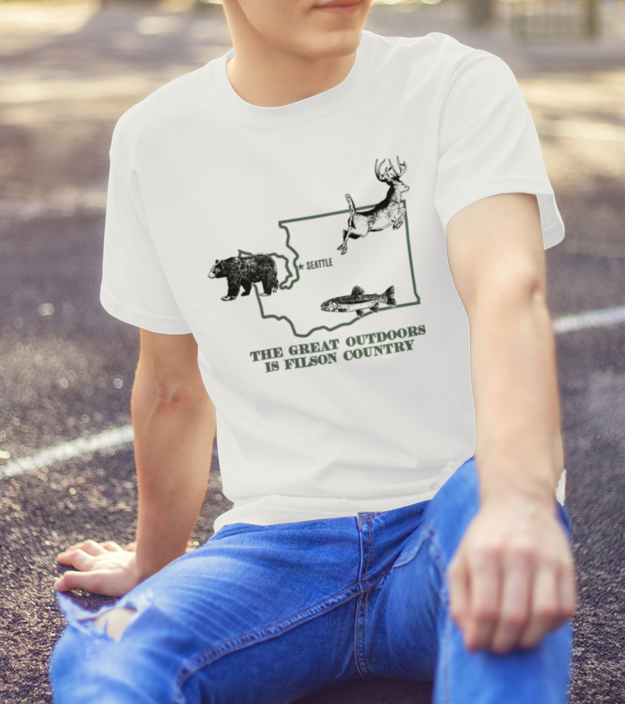 Explore Washington State Wildlife The Great Outdoors Is Filson Country T-Shirt