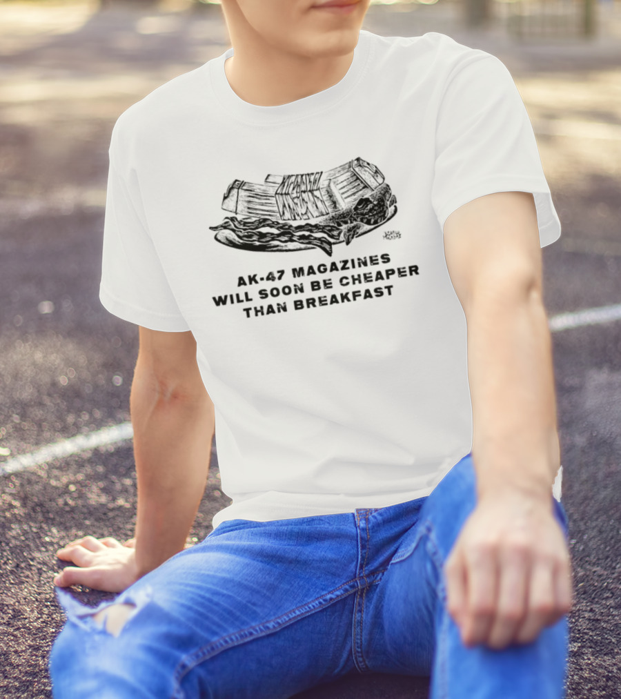 AK-47 Magazines Cheaper Than Breakfast Retro Style Statement T-Shirt