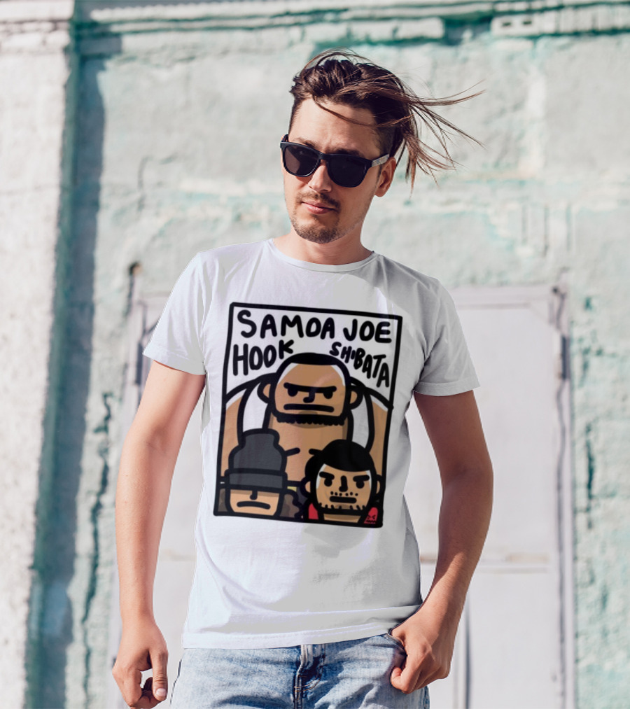 Samoa Joe Hook Shibata Cartoon Characters T-Shirt