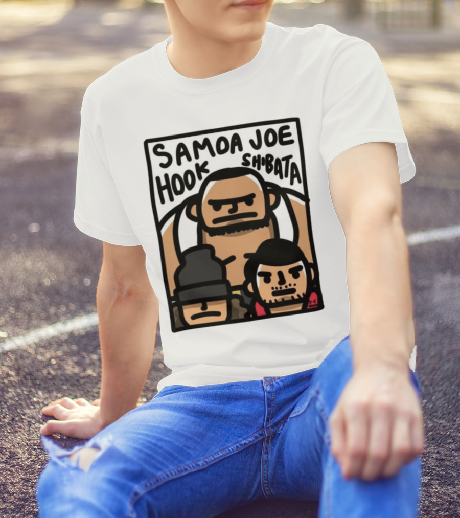 Samoa Joe Hook Shibata Cartoon Characters T-Shirt