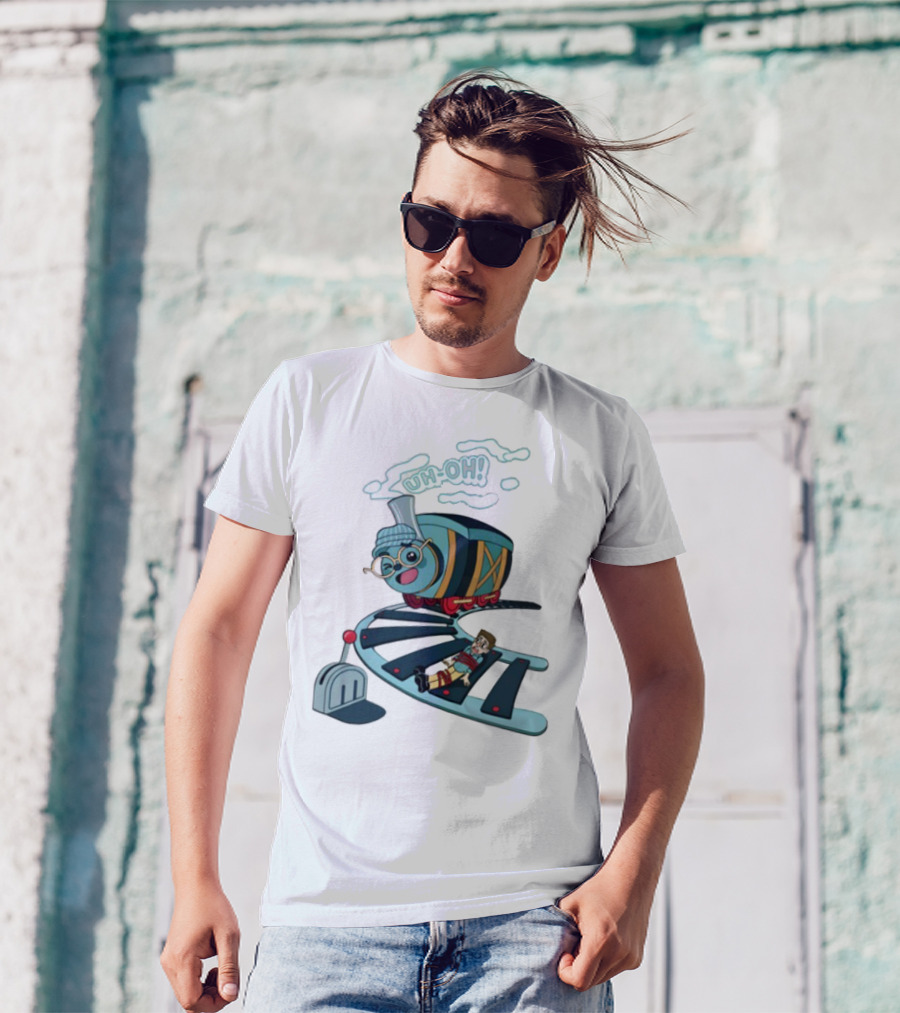 Tryguys Limited Edition Uh-Oh Trolley Problems T-Shirt