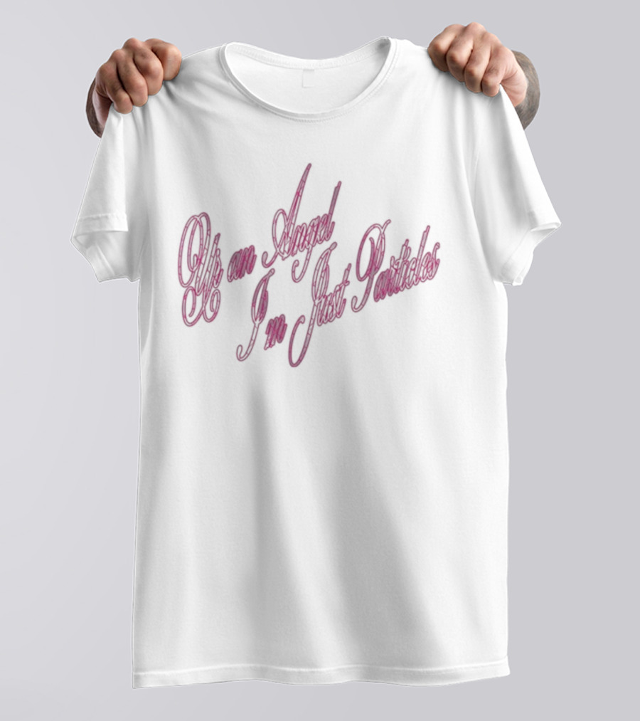Benee Ur An Angel I’m Just Particles Curved Pink Text T-Shirt