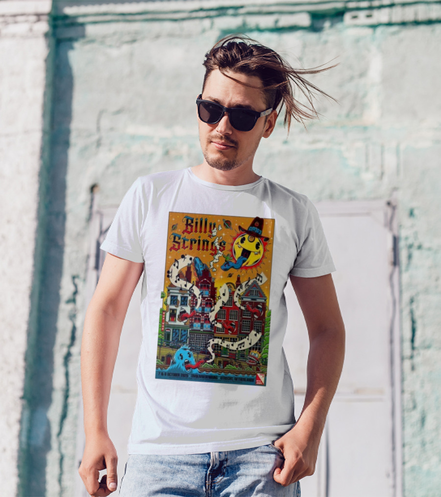 Billy Strings TivoliVredenburg Utrecht Netherlands October 7-8 2025 Music Festival Psychedelic Cityscape Design T-Shirt