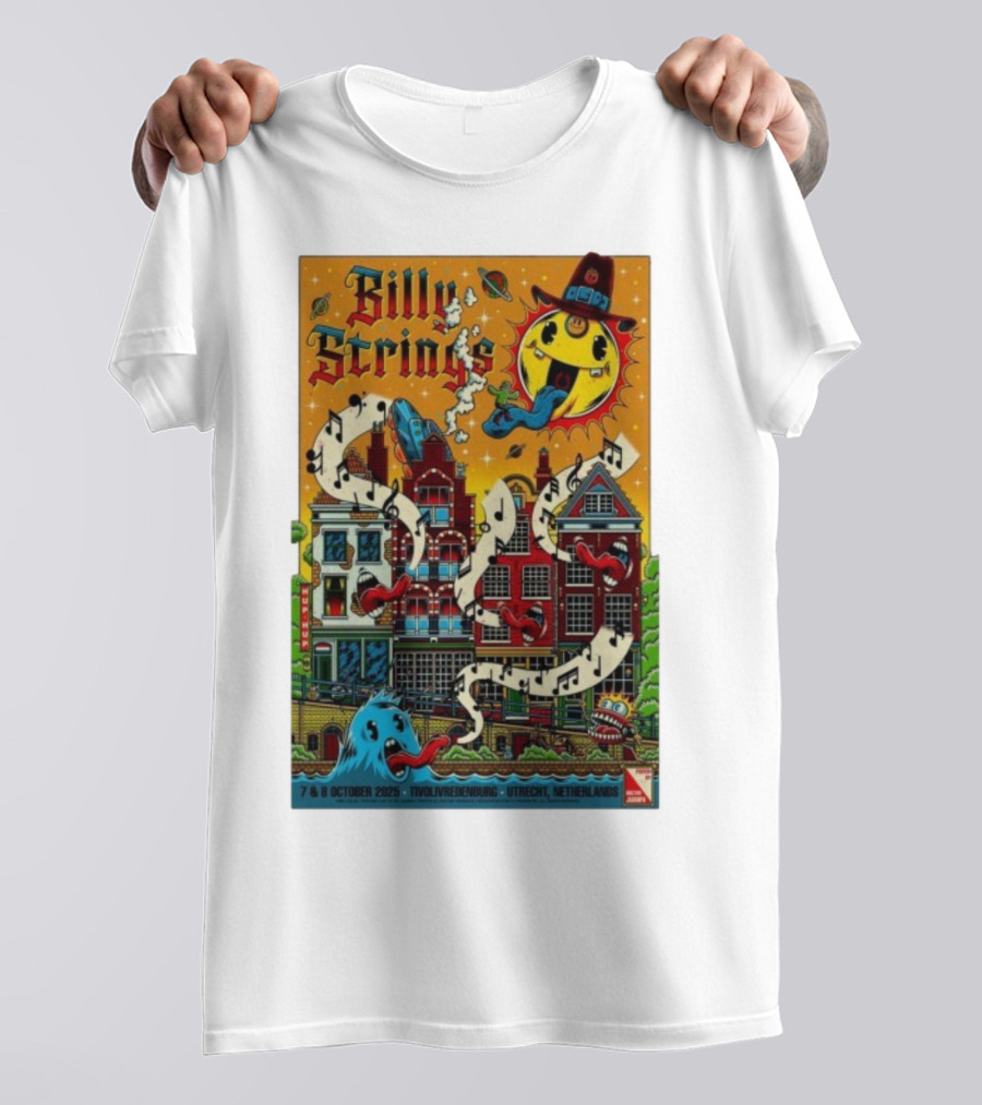 Billy Strings TivoliVredenburg Utrecht Netherlands October 7-8 2025 Music Festival Psychedelic Cityscape Design T-Shirt
