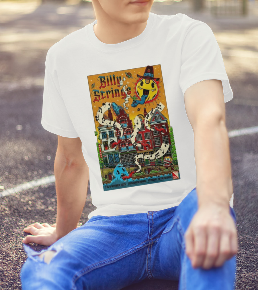 Billy Strings TivoliVredenburg Utrecht Netherlands October 7-8 2025 Music Festival Psychedelic Cityscape Design T-Shirt