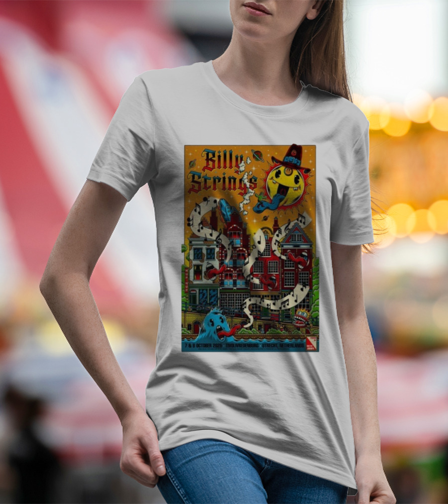 Billy Strings TivoliVredenburg Utrecht Netherlands October 7-8 2025 Music Festival Psychedelic Cityscape Design T-Shirt