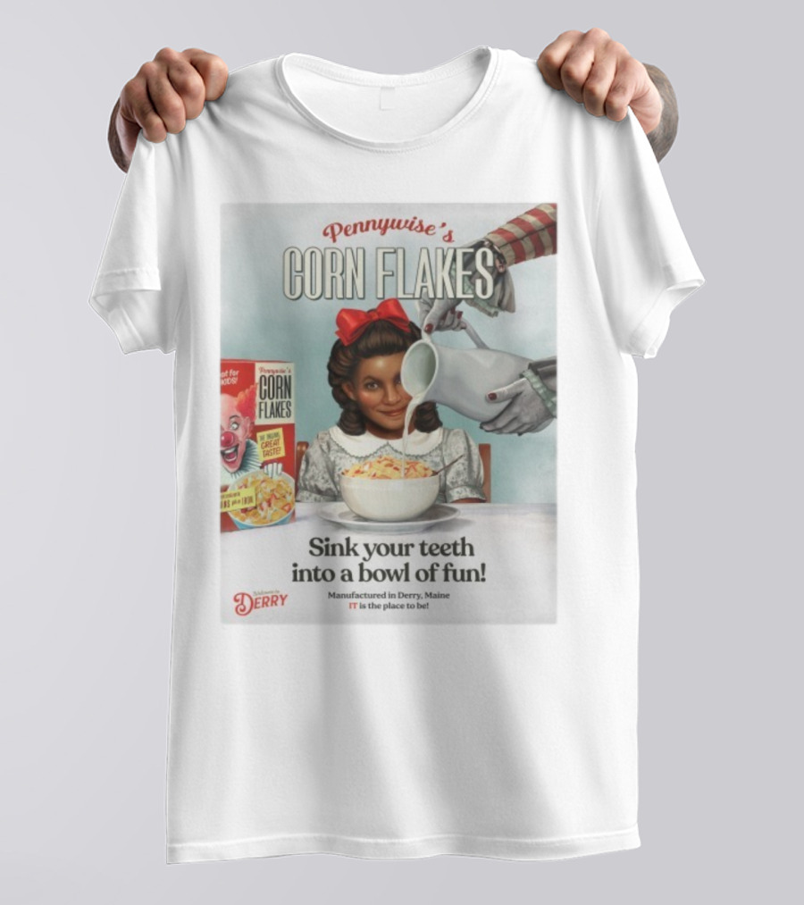Pennywise’s Corn Flakes Sink Your Teeth Into A Bowl Of Fun IT Welcome To Derry October 26 2025 T-Shirt