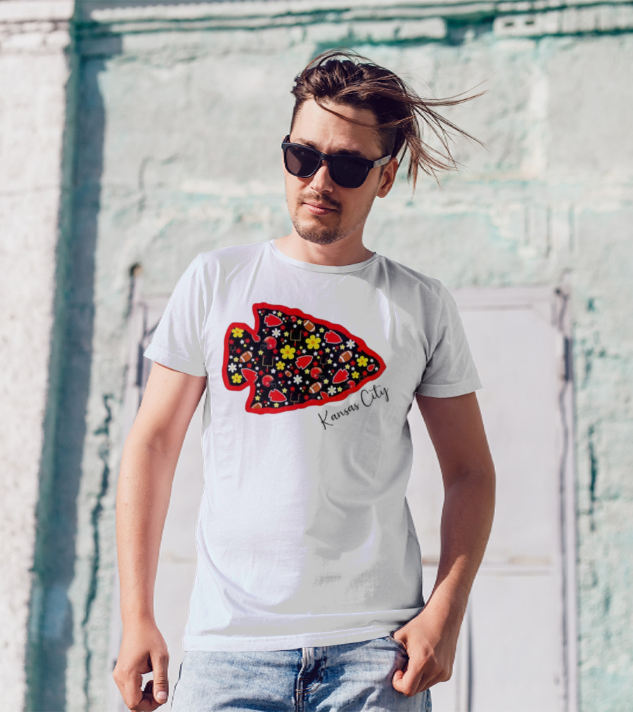 Kansas City Chiefs NFL Football 2025 Pattern Arrowhead T-Shirt