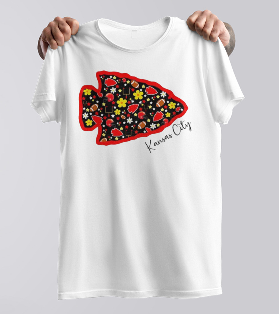 Kansas City Chiefs NFL Football 2025 Pattern Arrowhead T-Shirt
