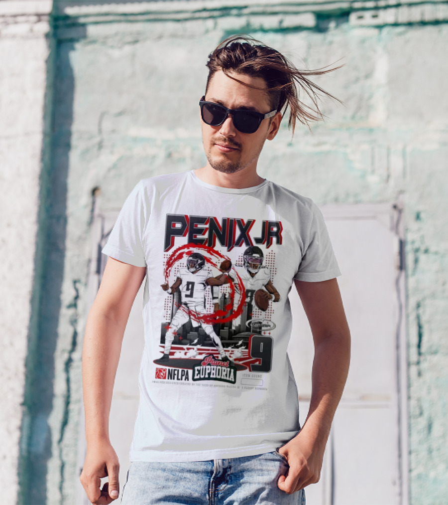 Penix Jr. NFLPA Planet Euphoria Number 9 Football Theme T-Shirt