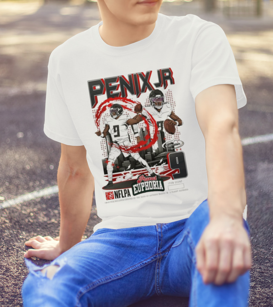Penix Jr. NFLPA Planet Euphoria Number 9 Football Theme T-Shirt