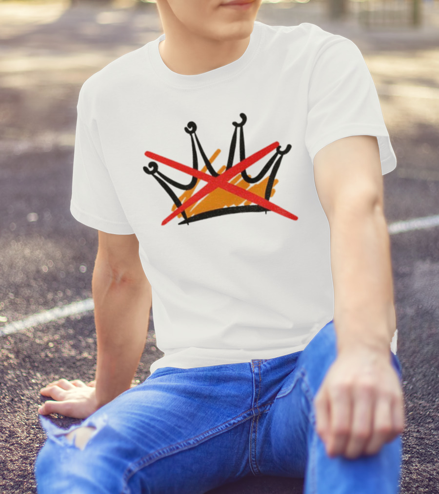 No Kings Symbol Strike Through Monarchy Protest T-Shirt