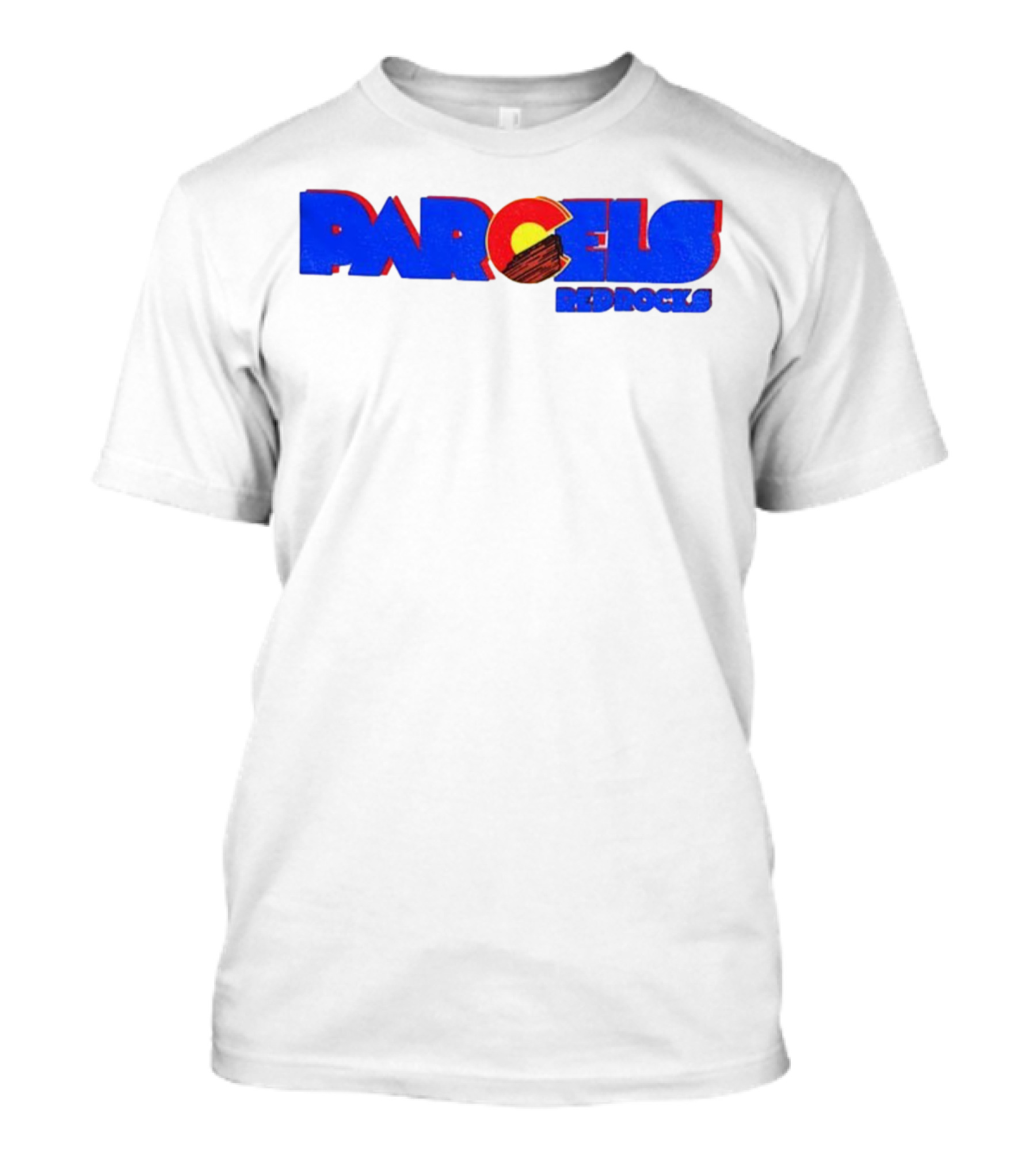 Parcels Red Rocks Colorado Flag Theme T-Shirt