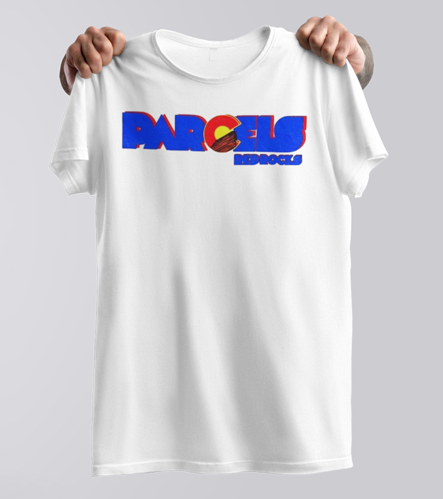 Parcels Red Rocks Colorado Flag Theme T-Shirt