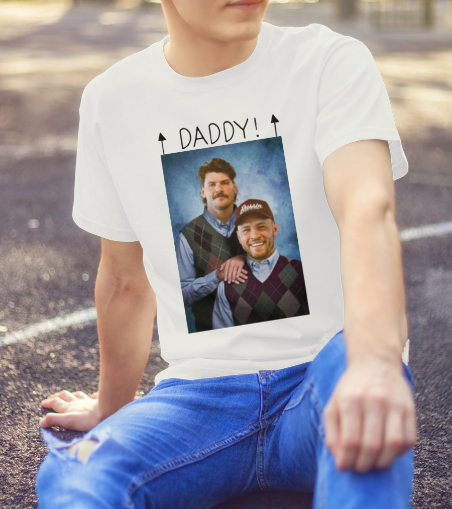 Bussin With The Boys Daddy Vertical Argyle Sweater Duo T-Shirt