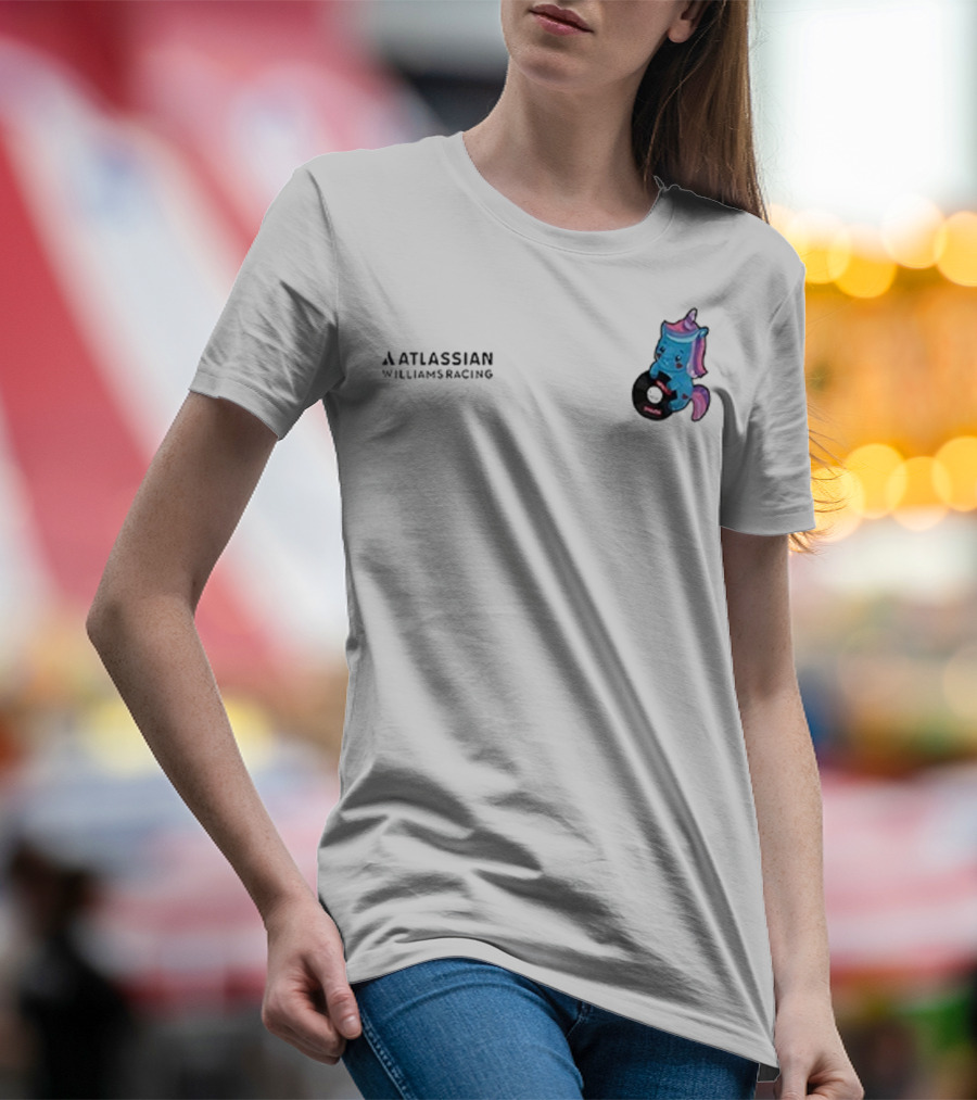 Atlassian Williams Racing Powered By Sparkles Signature Racing Unicorn In Helmet T-Shirt
