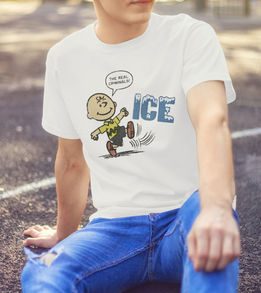 Charlie Brown Kicking The Real Criminals ICE T-Shirt