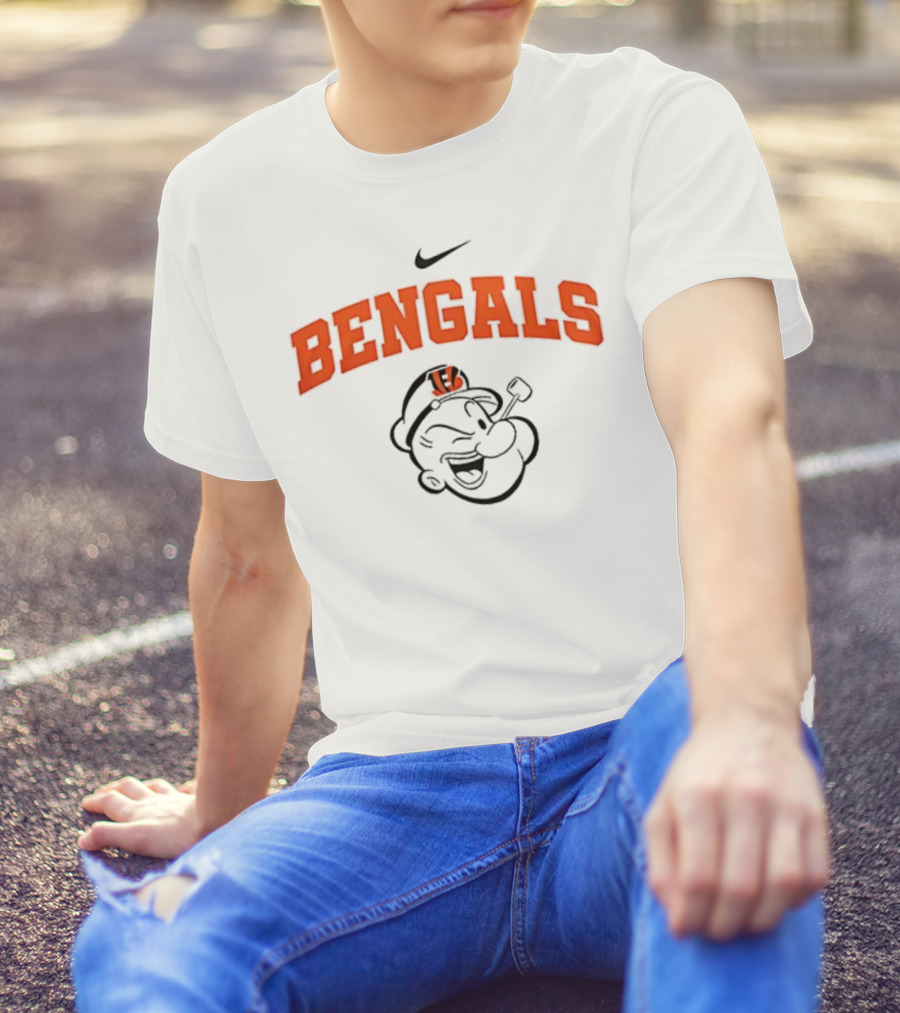 Cincinnati Bengals Popeye Collaboration I Yam What I Yam Football Fan Apparel T-Shirt