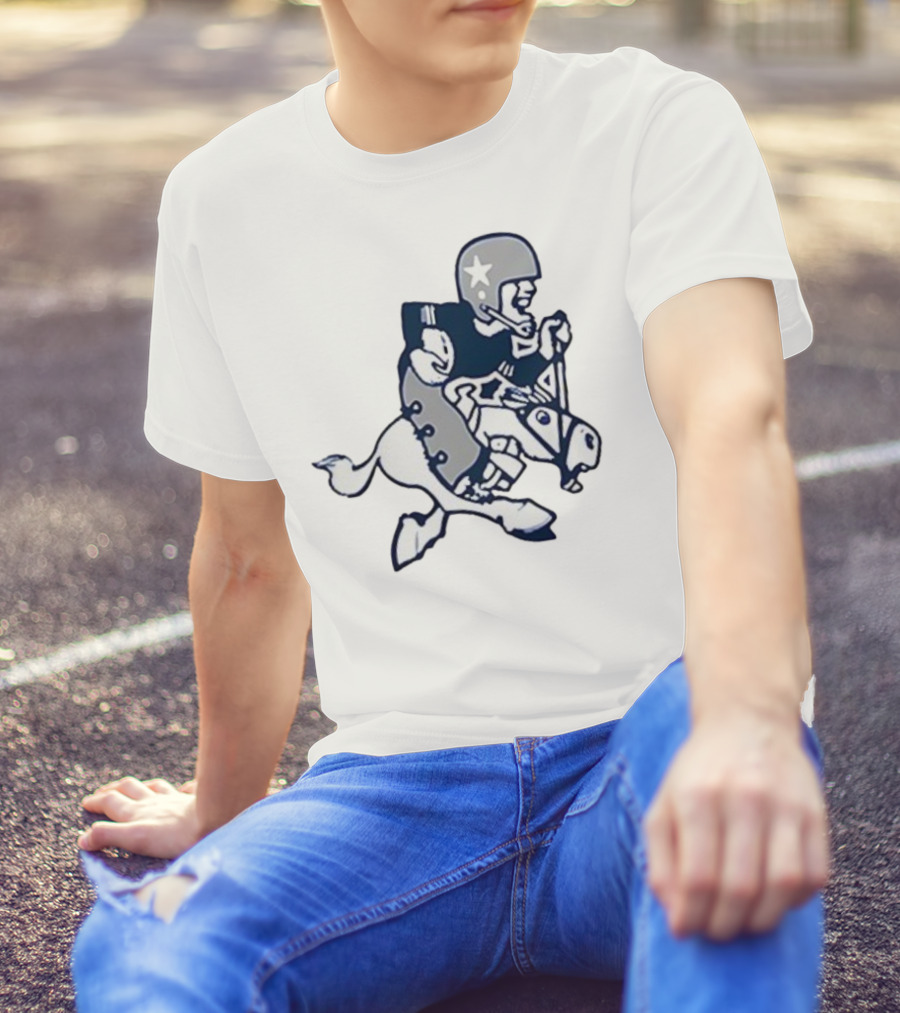 Dallas Cowboys Retro Horseback Rider With Aztec Motifs T-Shirt