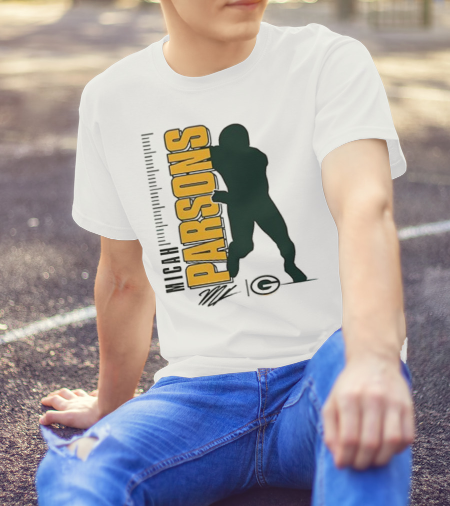 Green Bay Packers Micah Parsons Signature Silhouette T-Shirt