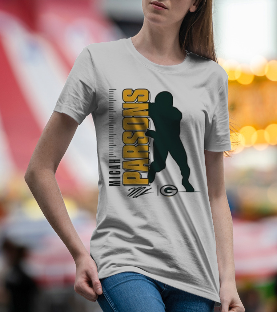 Green Bay Packers Micah Parsons Signature Silhouette T-Shirt