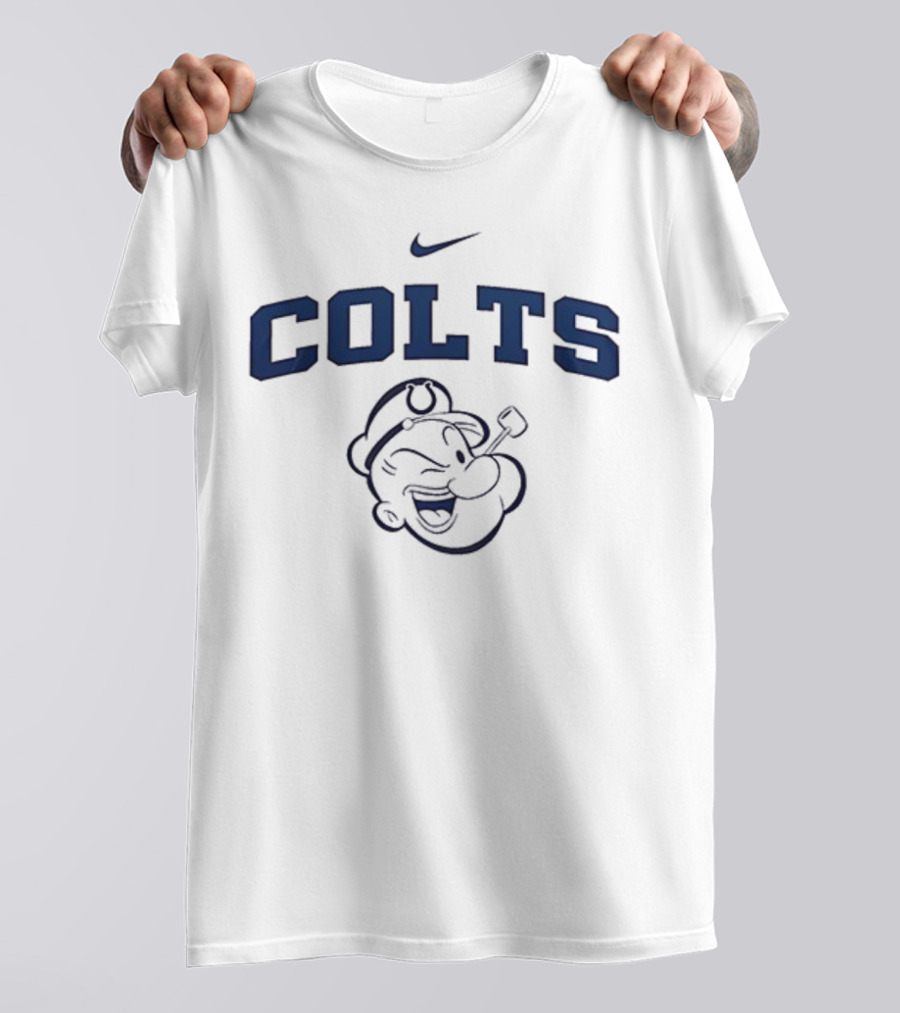 Popeye And Nike Sports Collaboration With Indianapolis Colts Logo T-Shirt