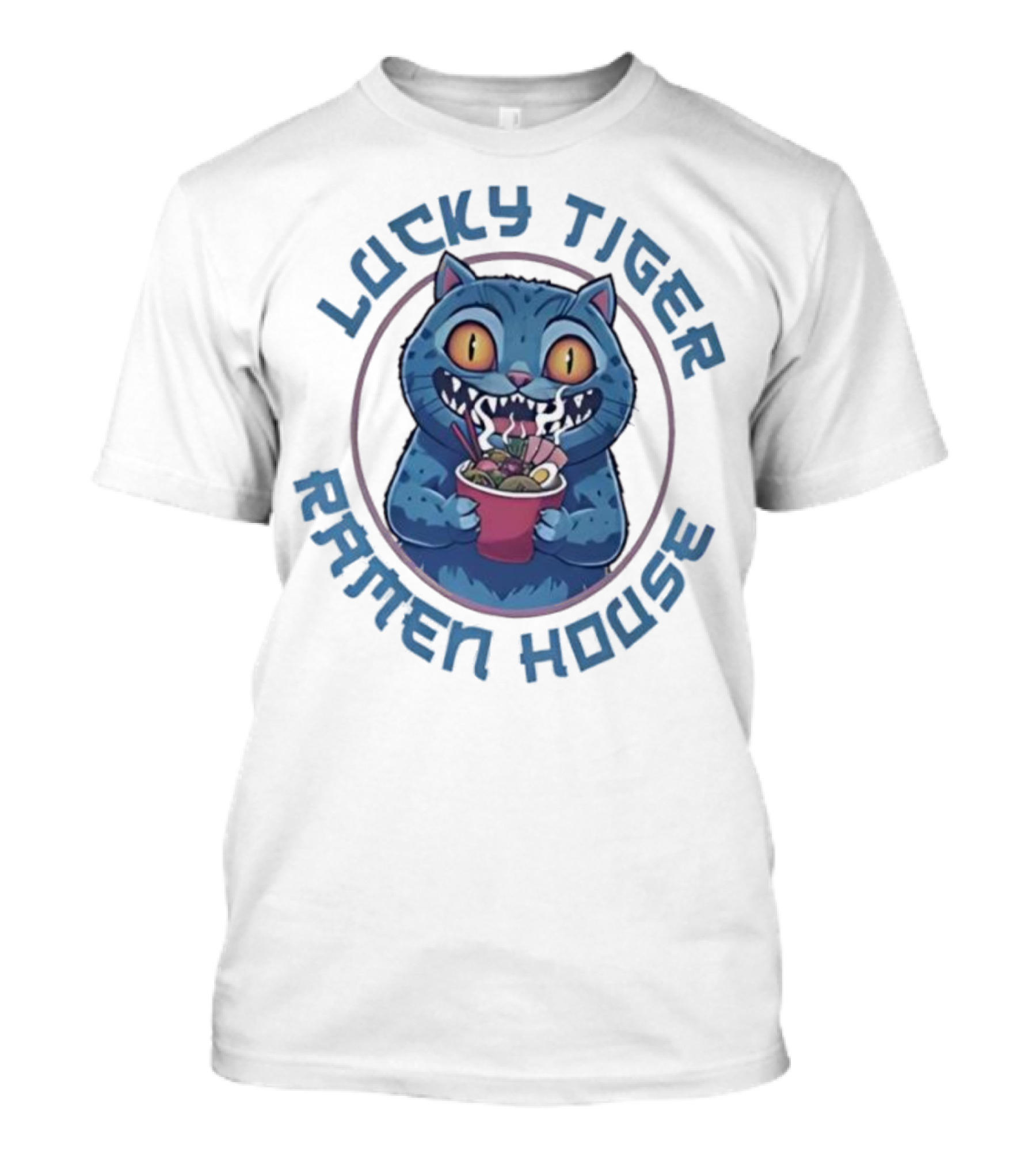 Lucky Tiger Ramen House Kpop Demon Hunters Derpy The Tiger Cartoon Cat Noodles T-Shirt