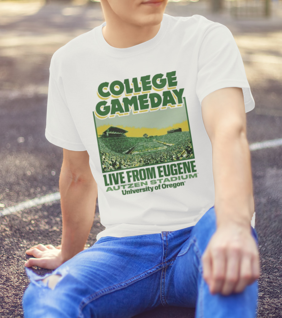 College GameDay Live From Eugene Autzen Stadium University Of Oregon T-Shirt