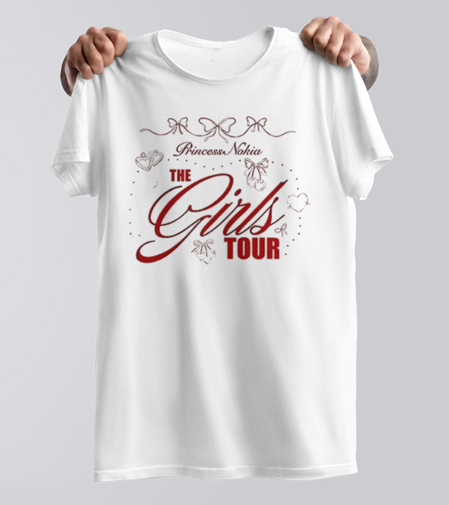 Princess Nokia The Girls Tour 2025 Hearts And Bows Design T-Shirt