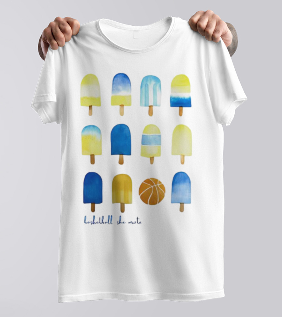 Quintessential Basketball She Wrote Ice Cream Popsicles T-Shirt