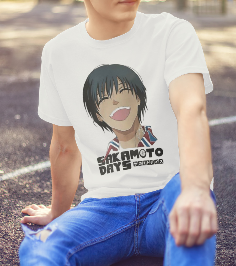 Sakamoto Days Yoichi Nagumo Anime Series Character Laughing Expression T-Shirt