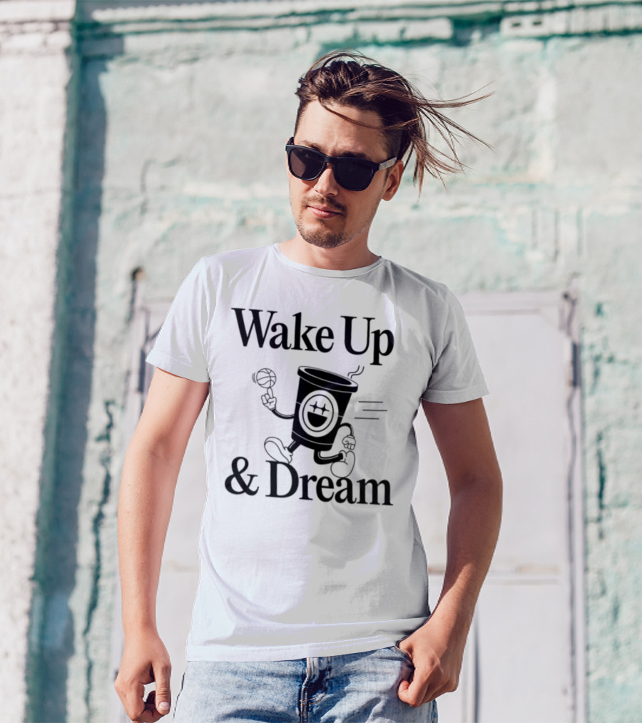 Enjoy Bigface Wake Up & Dream Coffee Cup Character T-Shirt