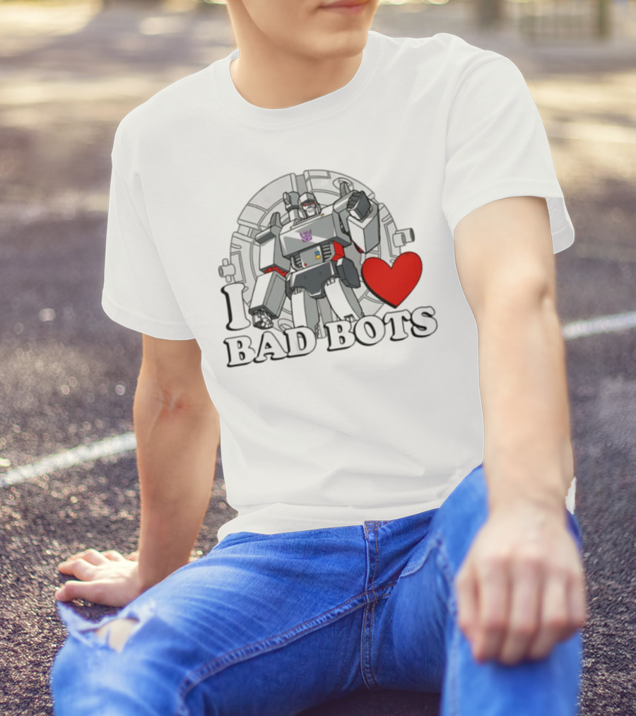 I Love Bad Bots Megatron Fan Favorite Retro 80s Style T-Shirt