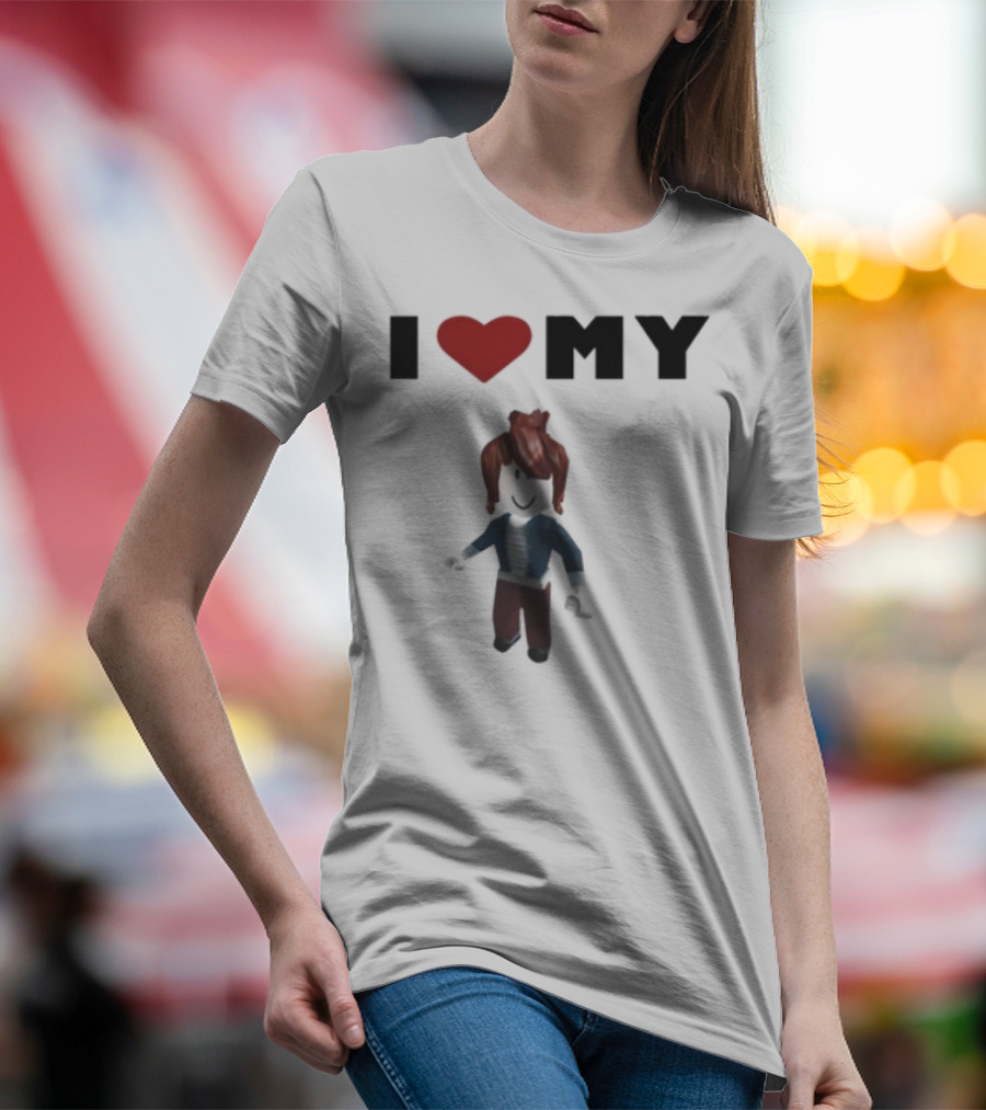 I Love My Rblx Gf Avatar Red Heart T-Shirt