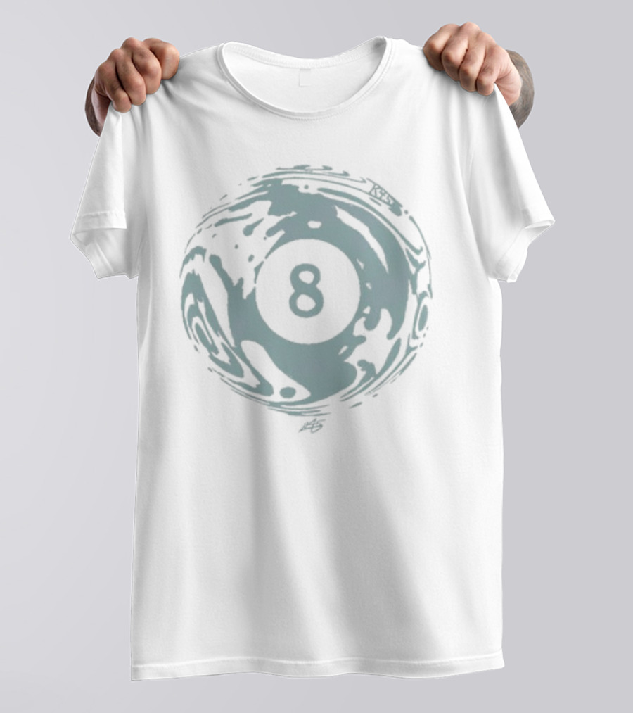 K45ink Uzumaki Swirl 8 Ball Design T-Shirt