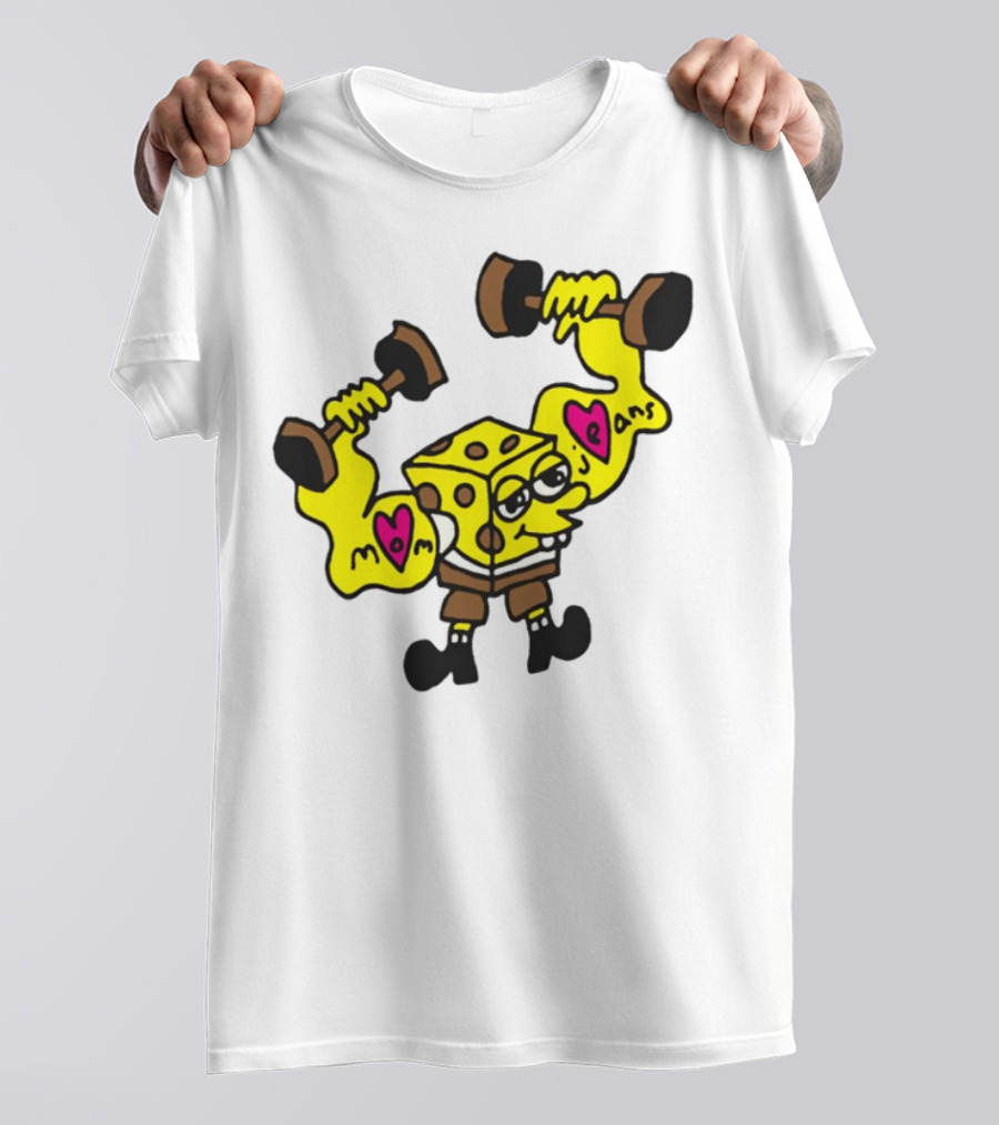 Musclebob Lovepants Mom Jeans Spongebob Dumbells T-Shirt