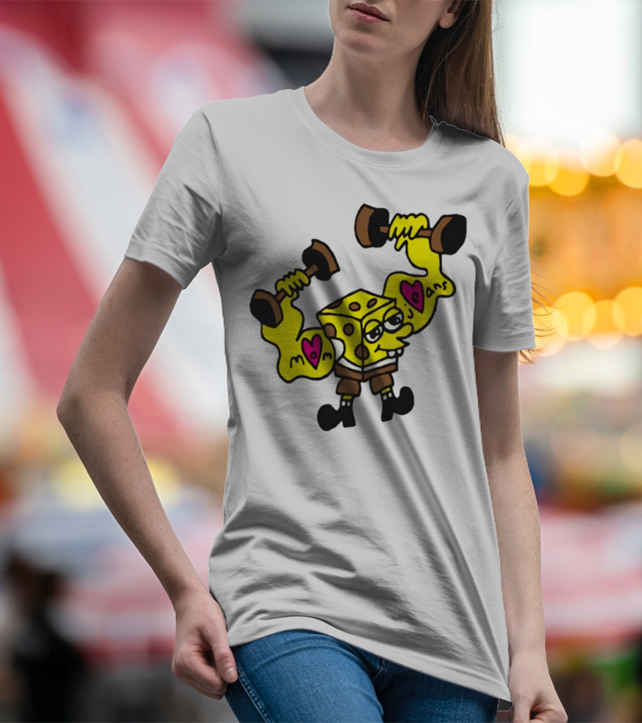 Musclebob Lovepants Mom Jeans Spongebob Dumbells T-Shirt