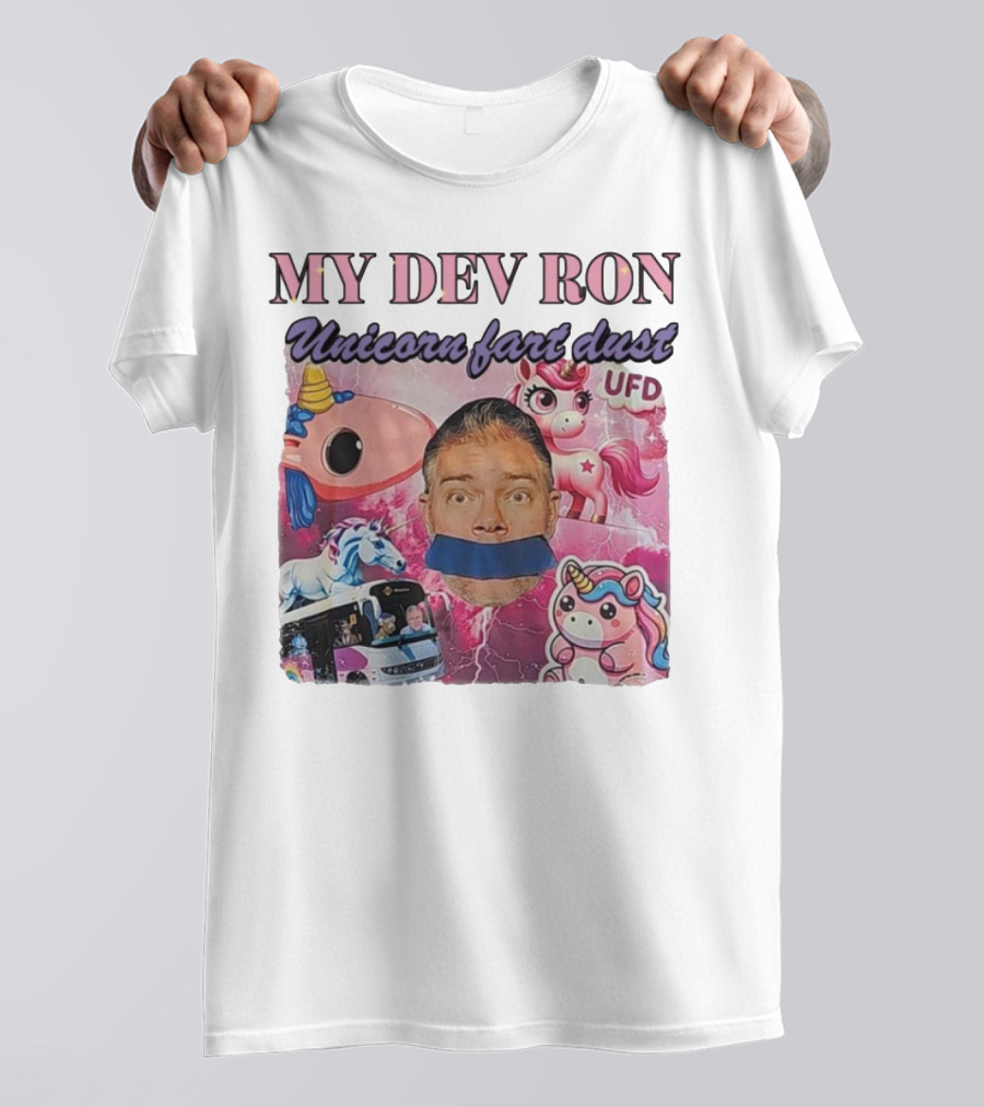My Dev Ron Unicorn Fart Dust UFD Magical Rainbow Adventure T-Shirt