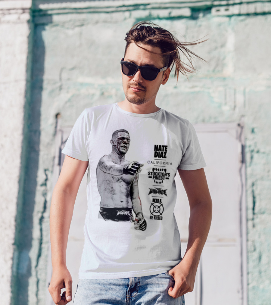 Nate Diaz Stockton California Pride Fighter Authentic Merchandise T-Shirt