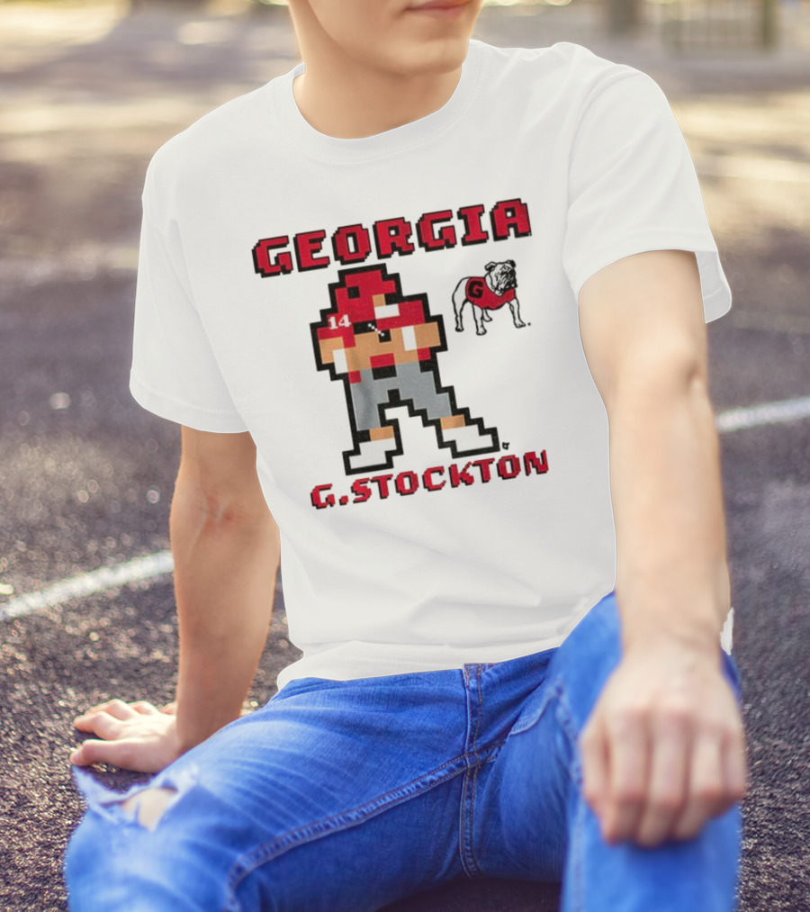 Gunner Stockton Georgia 8-Bit Retro Georgia Bulldogs G.Stockton 2025 T-Shirt