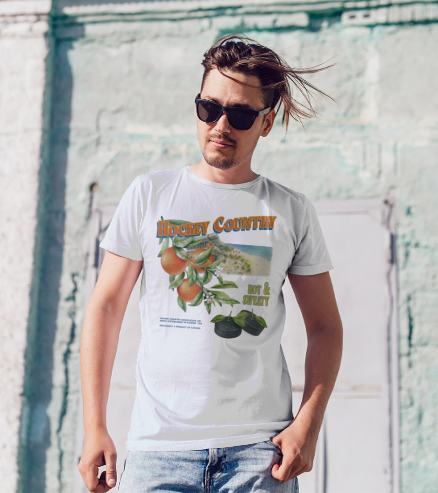 Hockey Country Hot And Sweaty Orange Grove Beach Palms T-Shirt